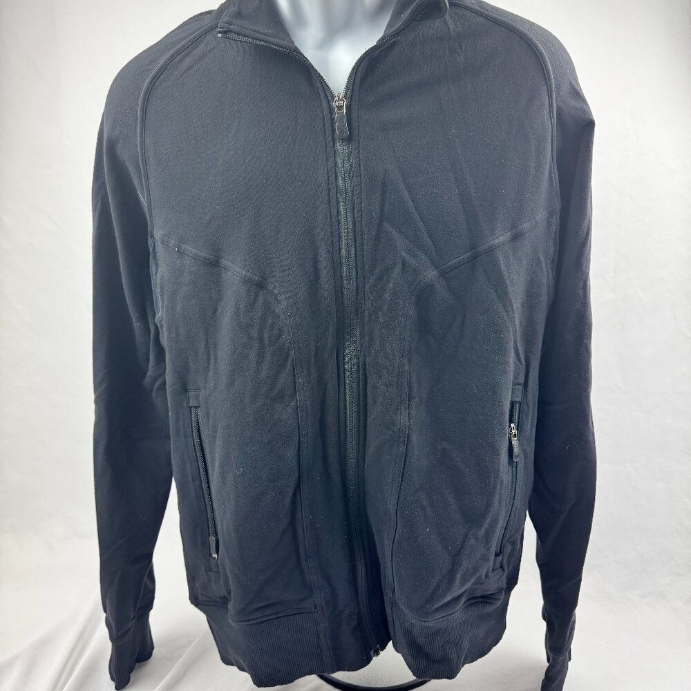 Lululemon Black Jacket Mens M Bomber Black Run Fitness Full Zip